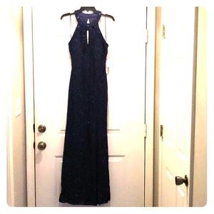 Navy blue, new formal gown. Size 11/12. With tags